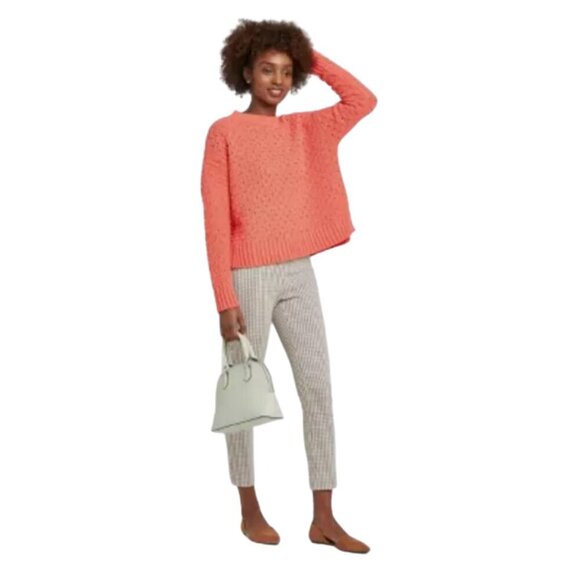 A New Day Coral Knit Crewneck Sweater – Size Large - Picture 2 of 14